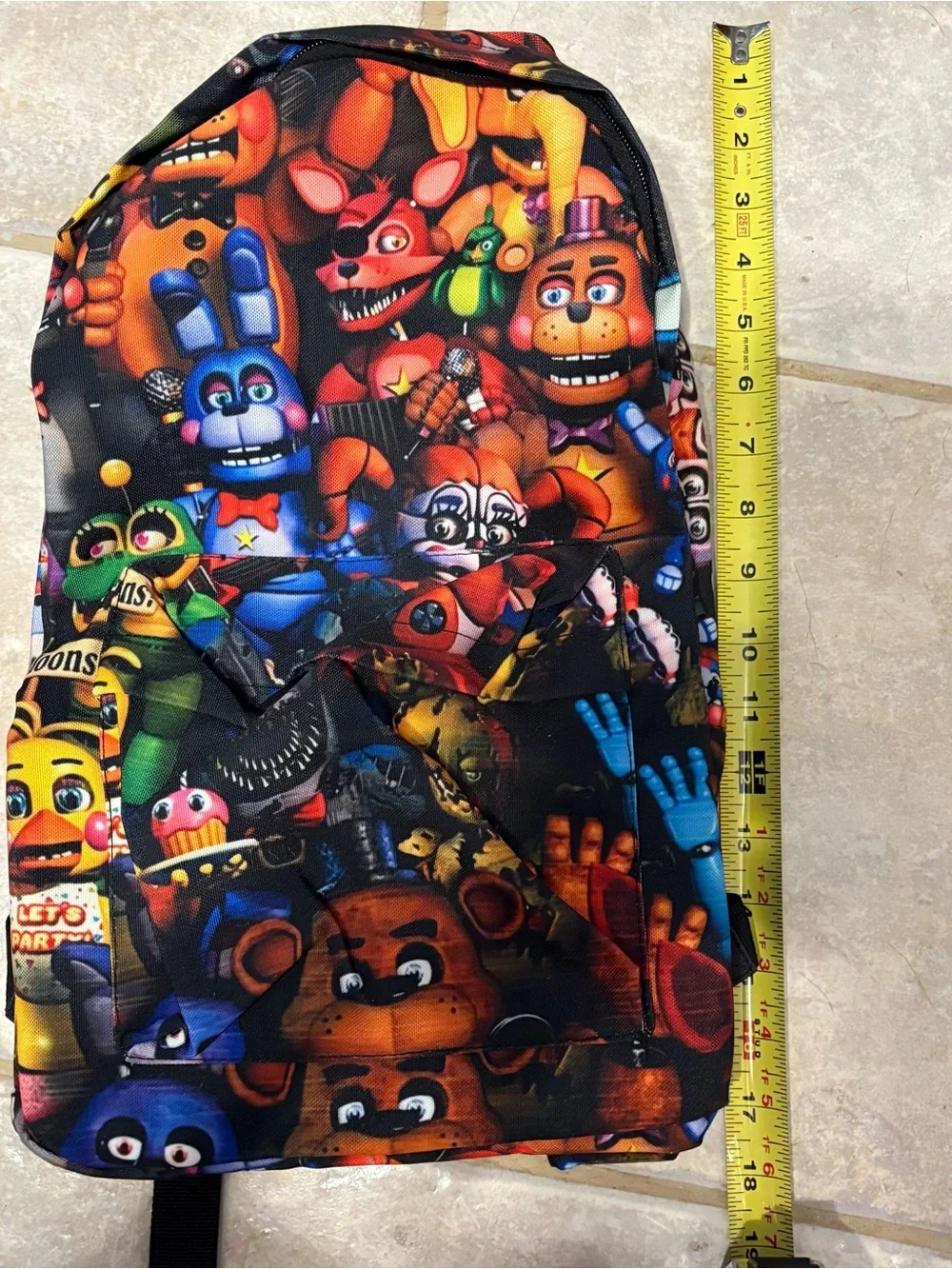FNAF- Five Nights at Freddy's Casual Rucksack Back Pack All Over Print NEW!